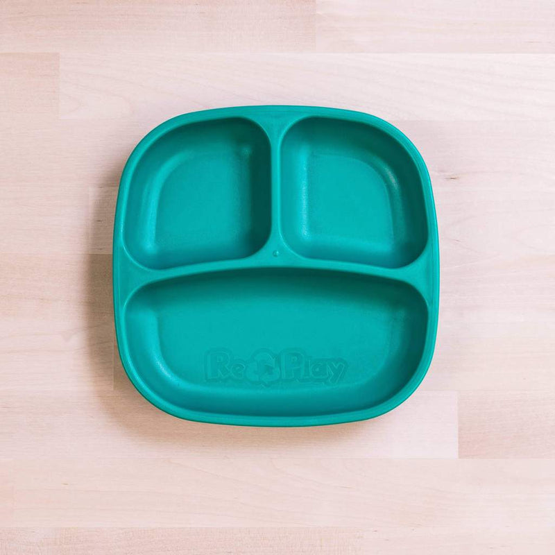 Re-Play Recycled Dinnerware Divided Plate Teal Divided Plate