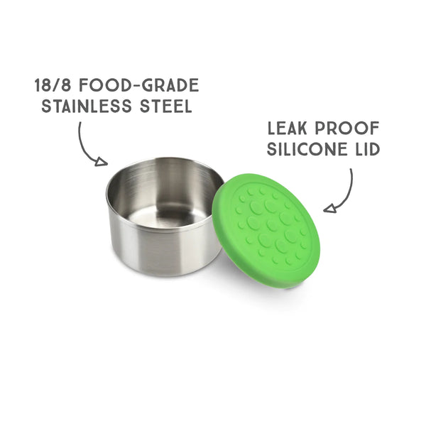 LunchBots - Dips Container, Set of 2, 4.5 oz each Green