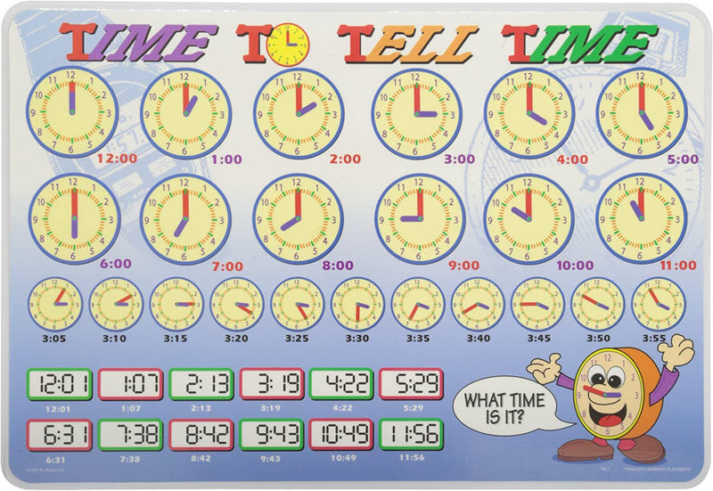 Painless Learning - Time to Tell Time Placemat