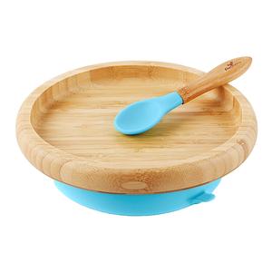 Avanchy - Bamboo Classic Plate with Spoon Blue