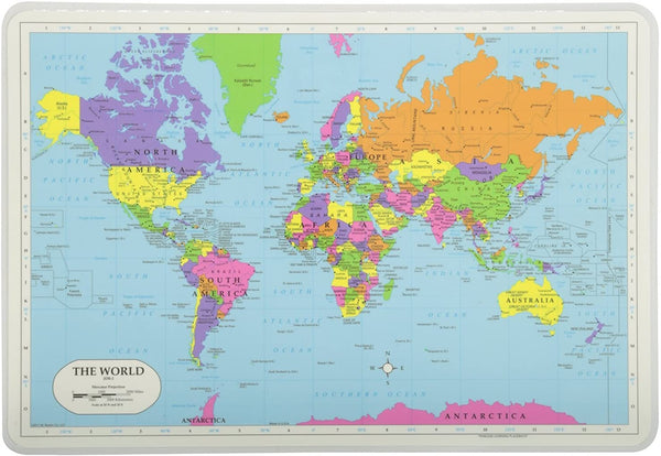Painless Learning Placemat World Map Placemat