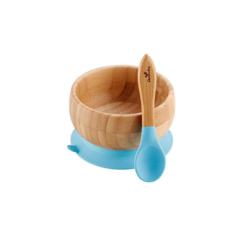 Avanchy - Bamboo Baby Bowl Blue with Spoon