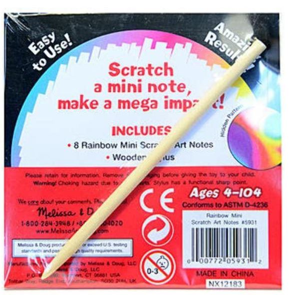 Melissa and Doug Rainbow Mini Scratch Art Notes - Childish Things Consignment Boutique