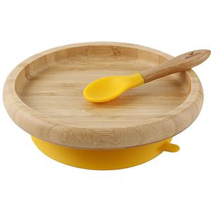 Avanchy - Bamboo Classic Plate with Spoon Yellow