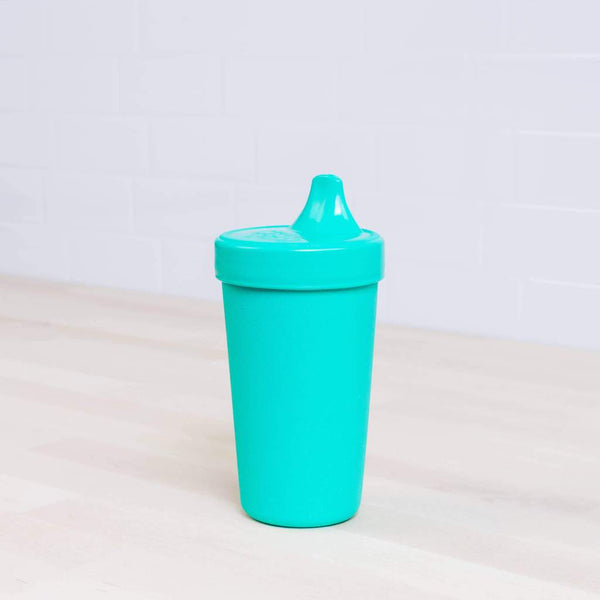 Re-Play Recycled Dinnerware No Spill Sippy Cup Aqua 10 oz No Spill Sippy Cup