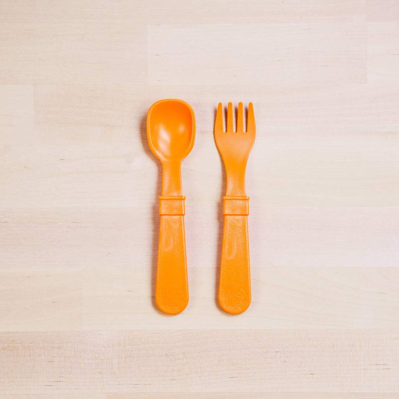 Re-Play Recycled Dinnerware Utensil Pair Orange Set of Utensils