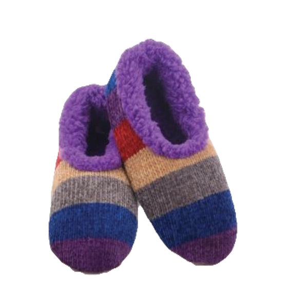 Snoozies Slippers Kid's Striped Chenille Slippers Purple