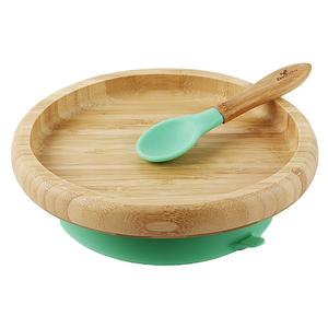 Avanchy - Bamboo Classic Plate with Spoon Green