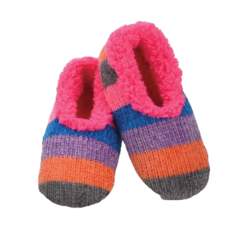 Snoozies Slippers Kid's Striped Chenille Slippers Pink
