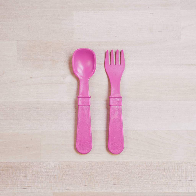 Re-Play Recycled Dinnerware Utensil Pair Pink Set of Utensils