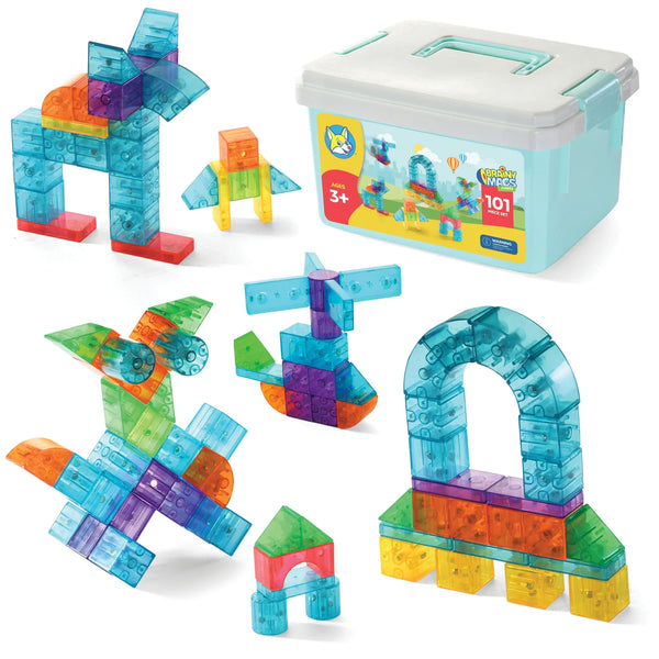 Play Brainy - 101 piece Magnetic Cube Building Blocks--Play Brainy