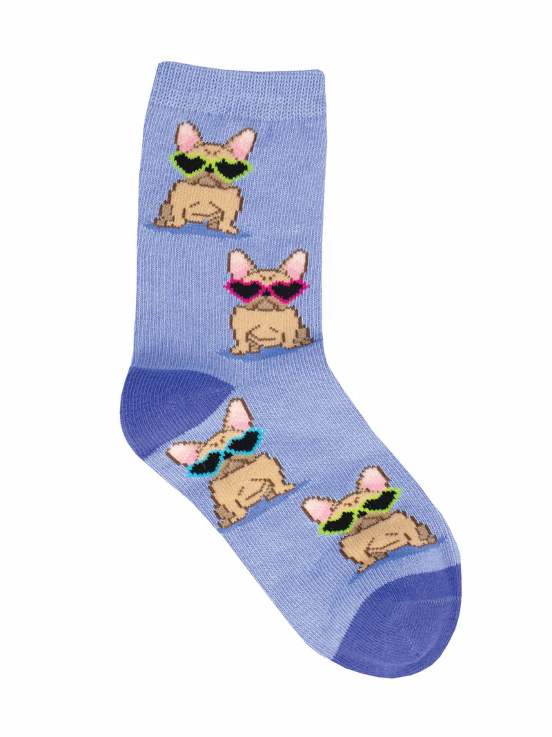 SockSmith Socks Frenchie Fashion--Periwinkle