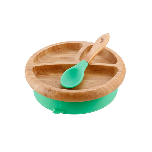 Avanchy - Bamboo Divided Baby Plate with Spoon