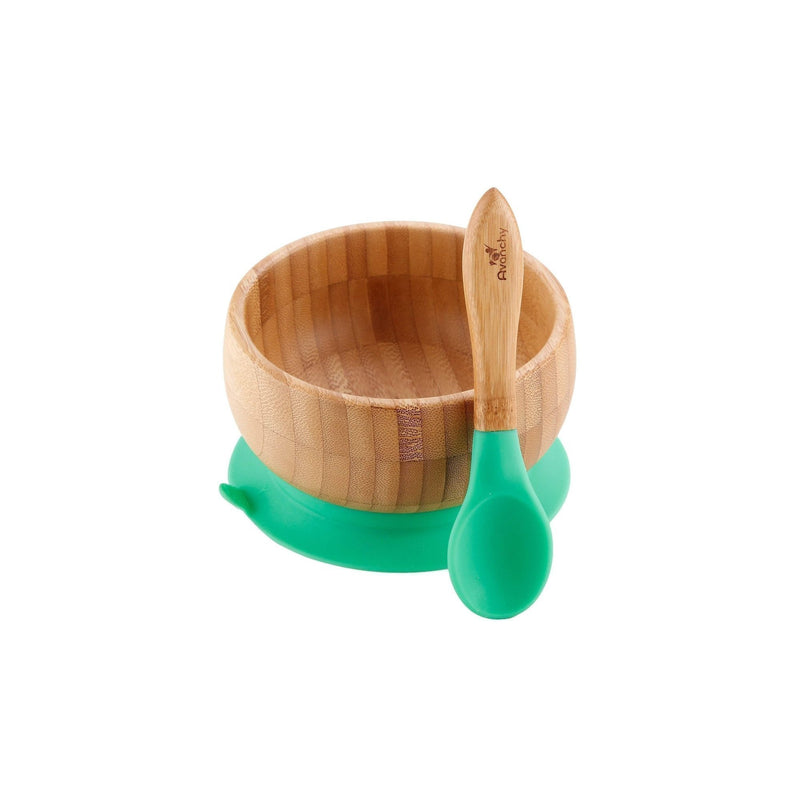 Avanchy - Bamboo Baby Bowl with Spoon Green