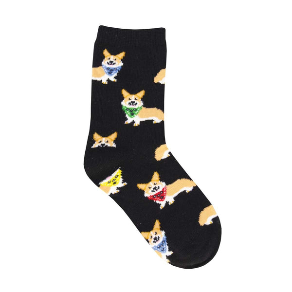 SockSmith Socks Corgi Kids--Black