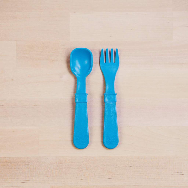 Re-Play Recycled Dinnerware Utensil Pair Sky Blue Set of Utensils