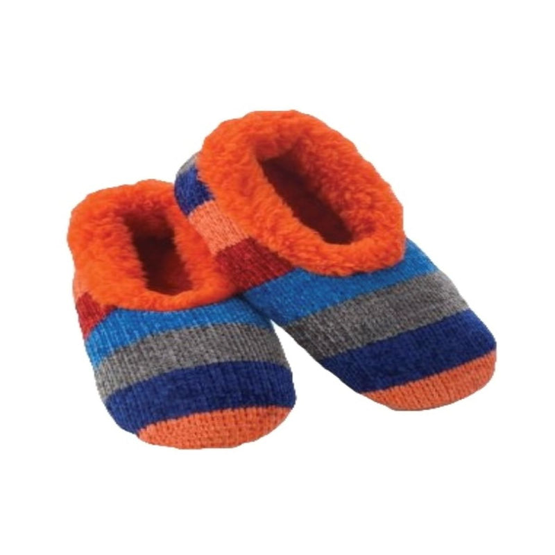Snoozies Slippers Kid's Striped Chenille Slippers Orange