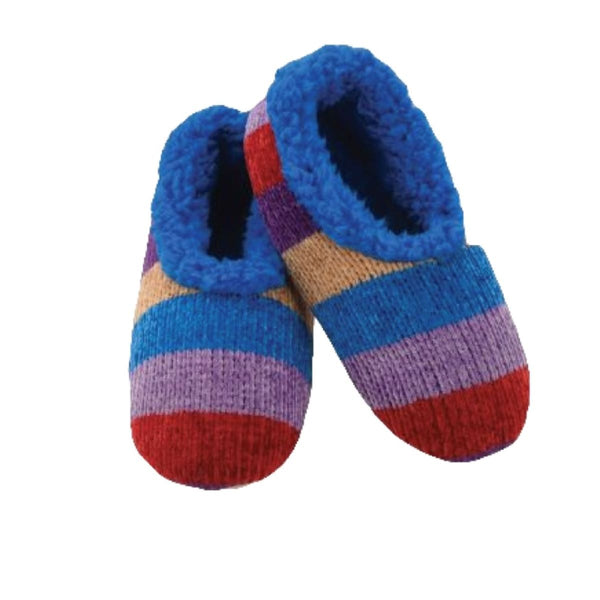 Snoozies Slippers Kid's Striped Chenille Slippers Blue