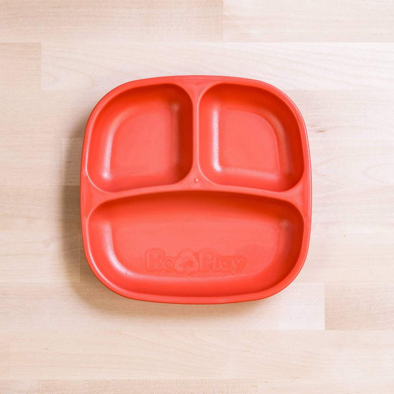 Re-Play Recycled Dinnerware Divided Plate Red Divided Plate