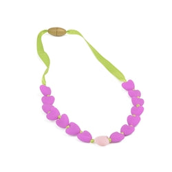 Chewbeads Juniorbeads Spring Heart Necklace Fuschia - Childish Things Consignment Boutique
